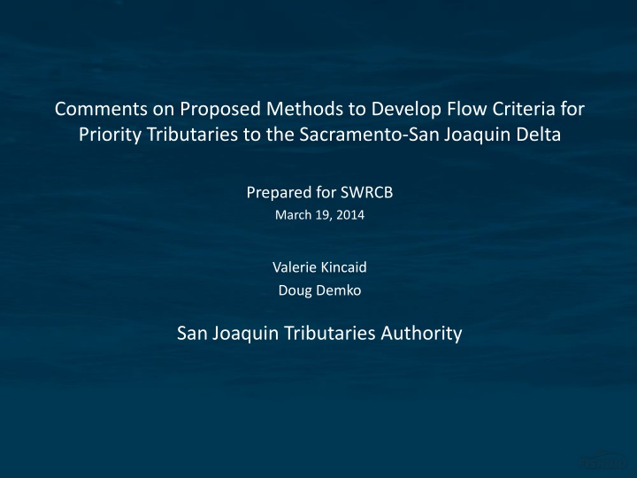 comments on proposed methods to develop flow