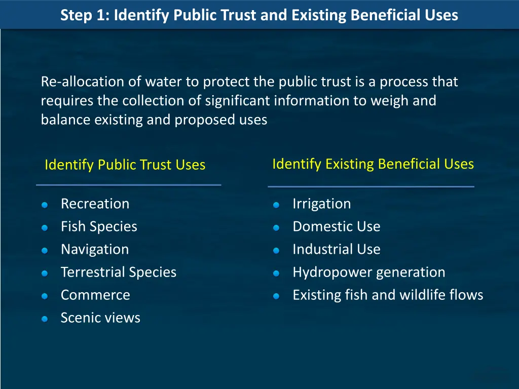 step 1 identify public trust and existing