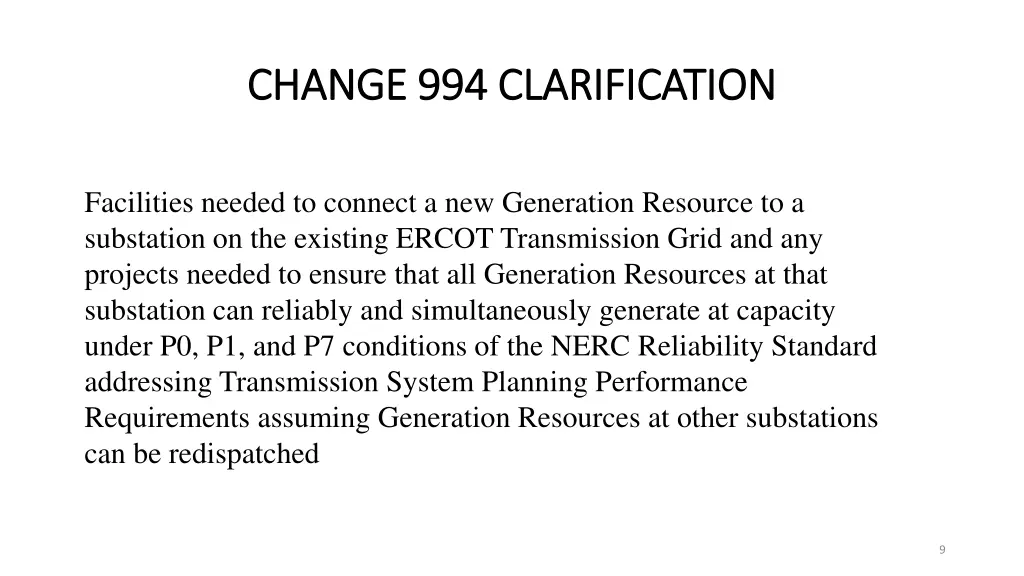 change 994 clarification change 994 clarification