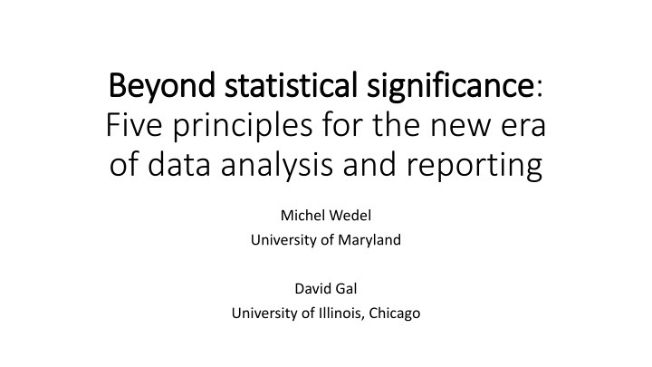 beyond statistical significance beyond