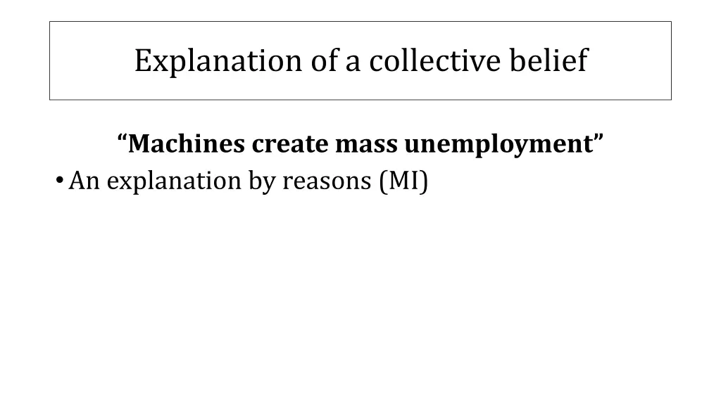 explanation of a collective belief 1