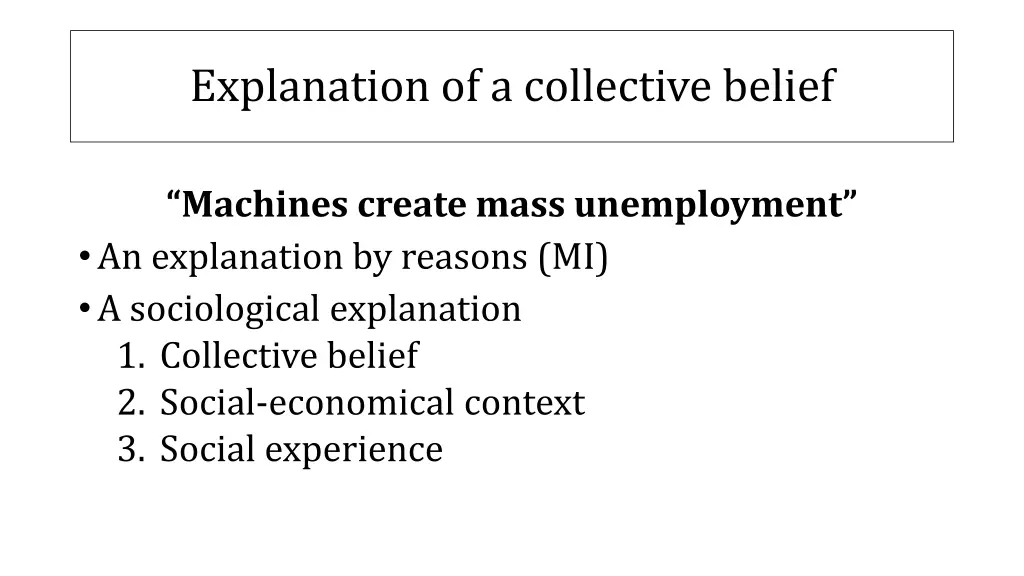 explanation of a collective belief 2