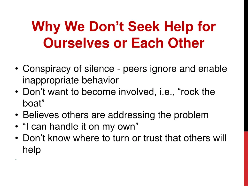 why we don t seek help for ourselves or each other 1