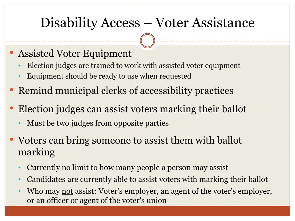 disability access voter assistance