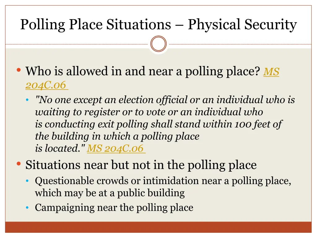 polling place situations physical security