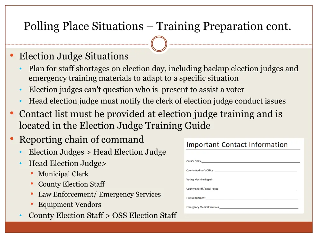 polling place situations training preparation cont 1