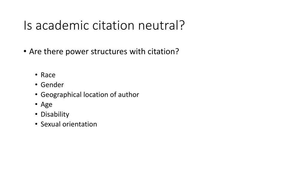 is academic citation neutral