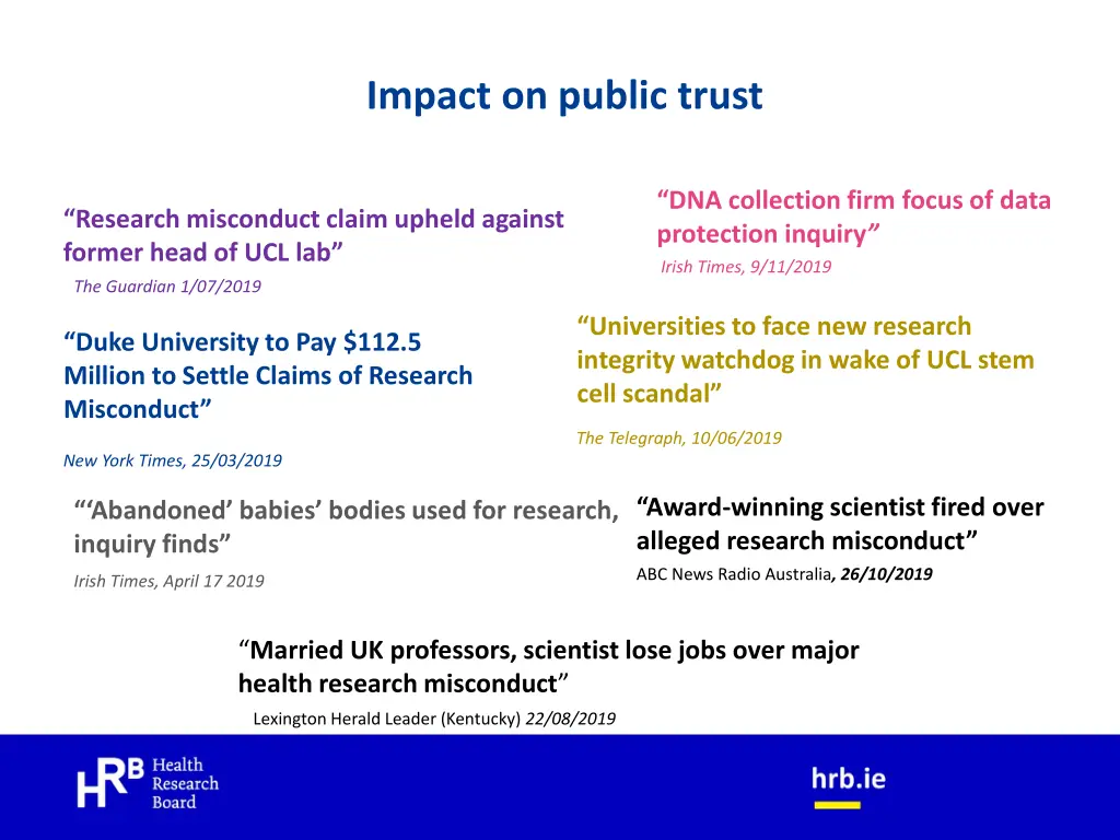 impact on public trust