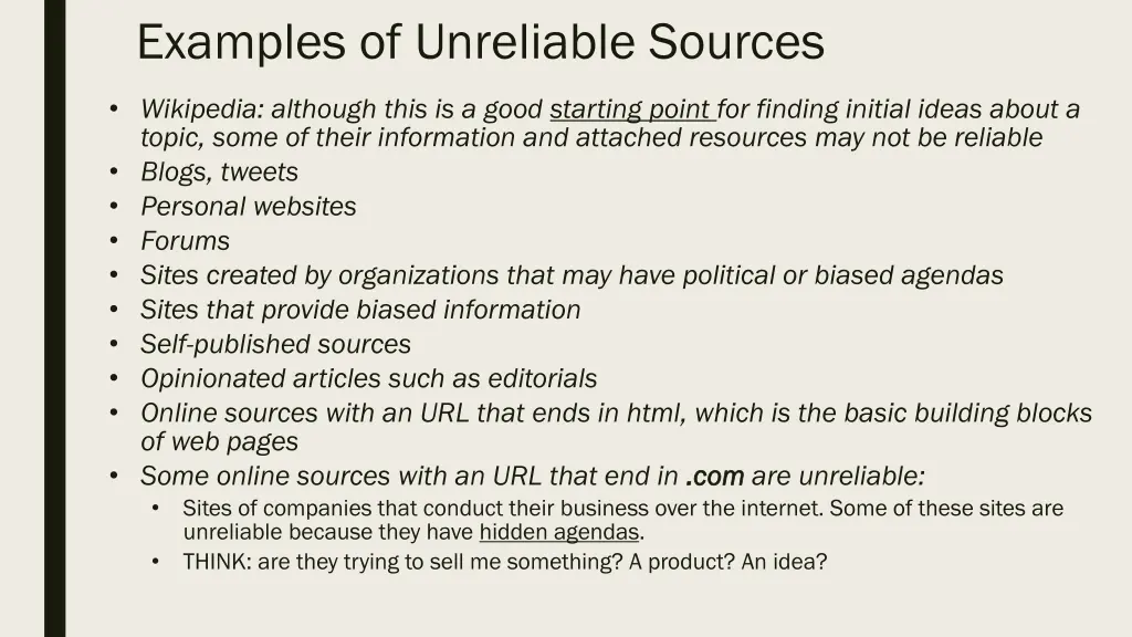 examples of unreliable sources