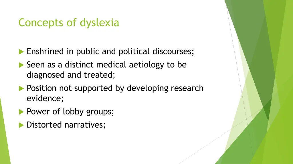 concepts of dyslexia