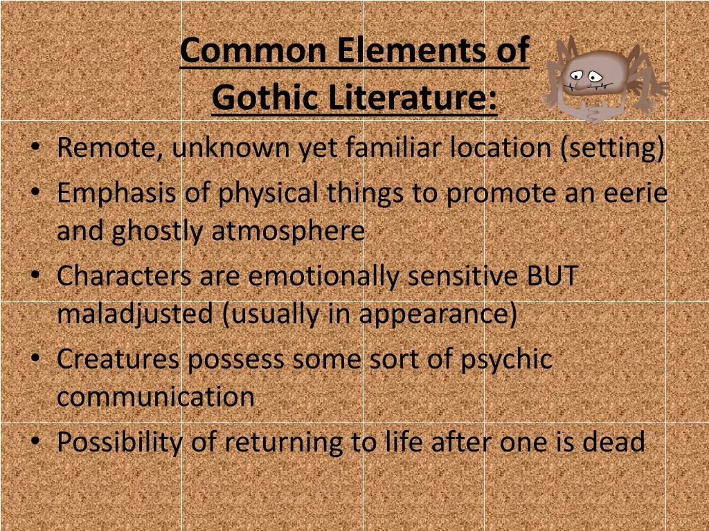 common elements of gothic literature remote