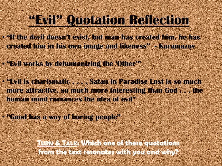 evil quotation reflection