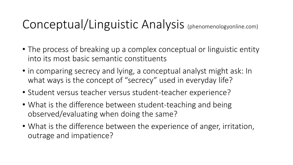 conceptual linguistic analysis