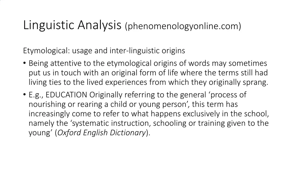 linguistic analysis phenomenologyonline com 1