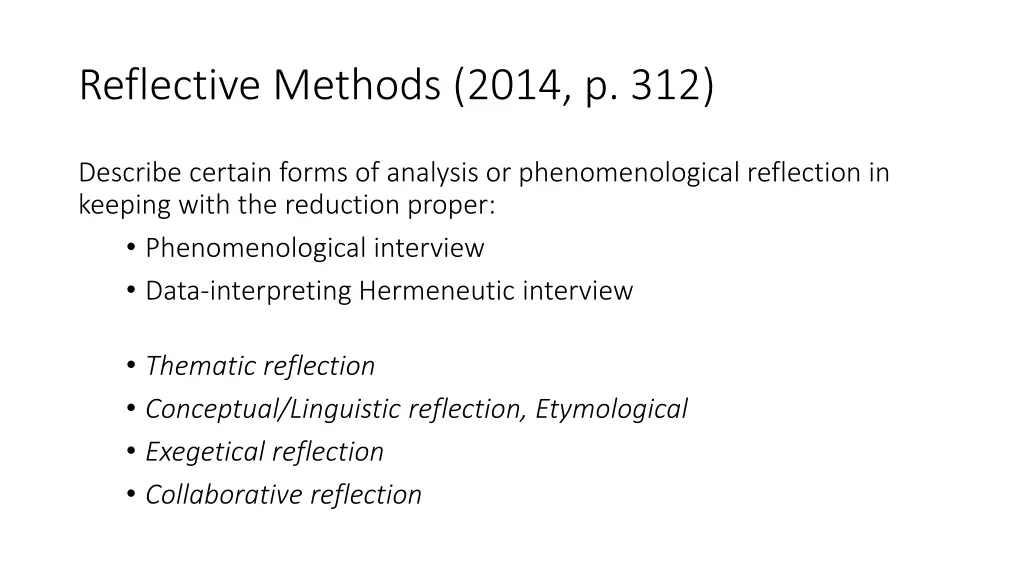 reflective methods 2014 p 312