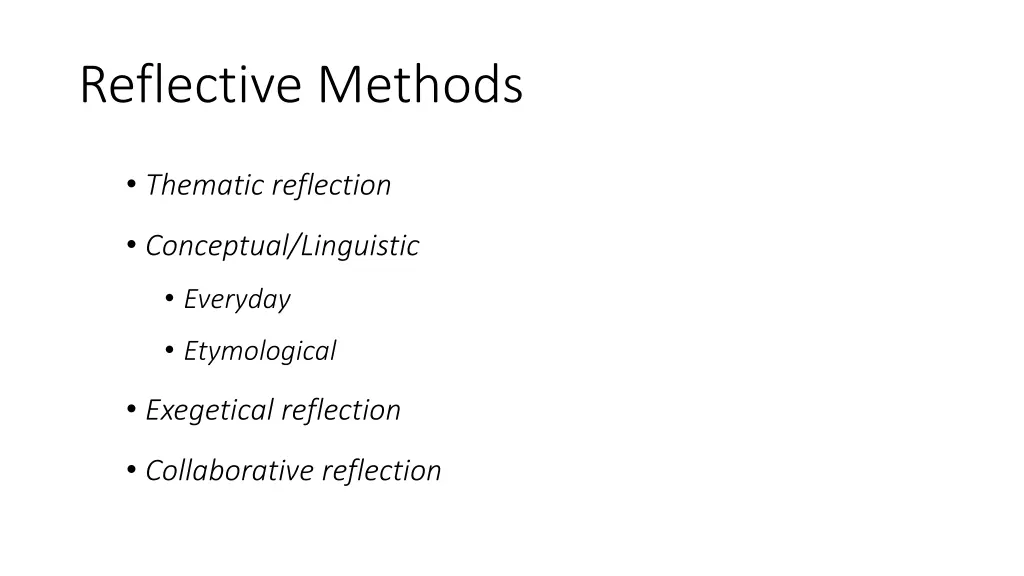 reflective methods