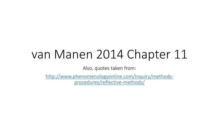 van manen 2014 chapter 11