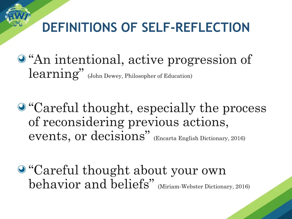 definitions of self reflection