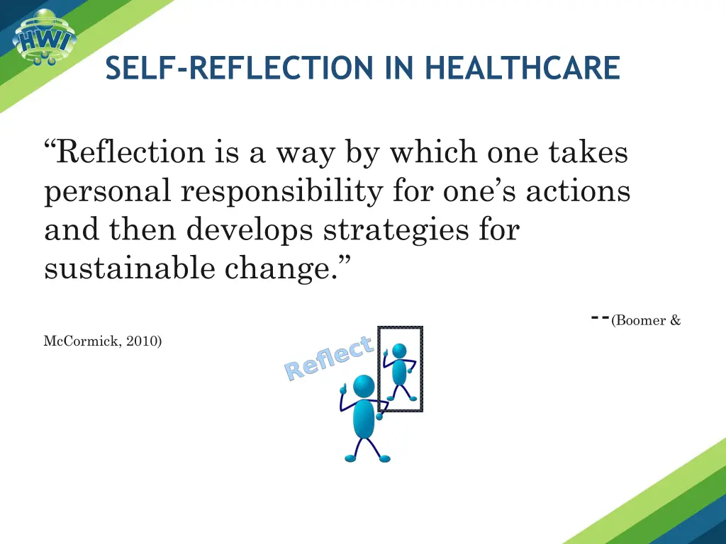 self reflection in healthcare