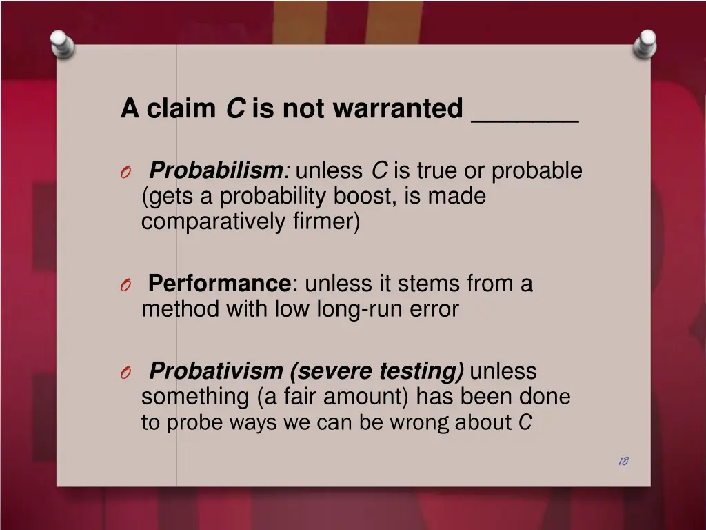 a claim c is not warranted