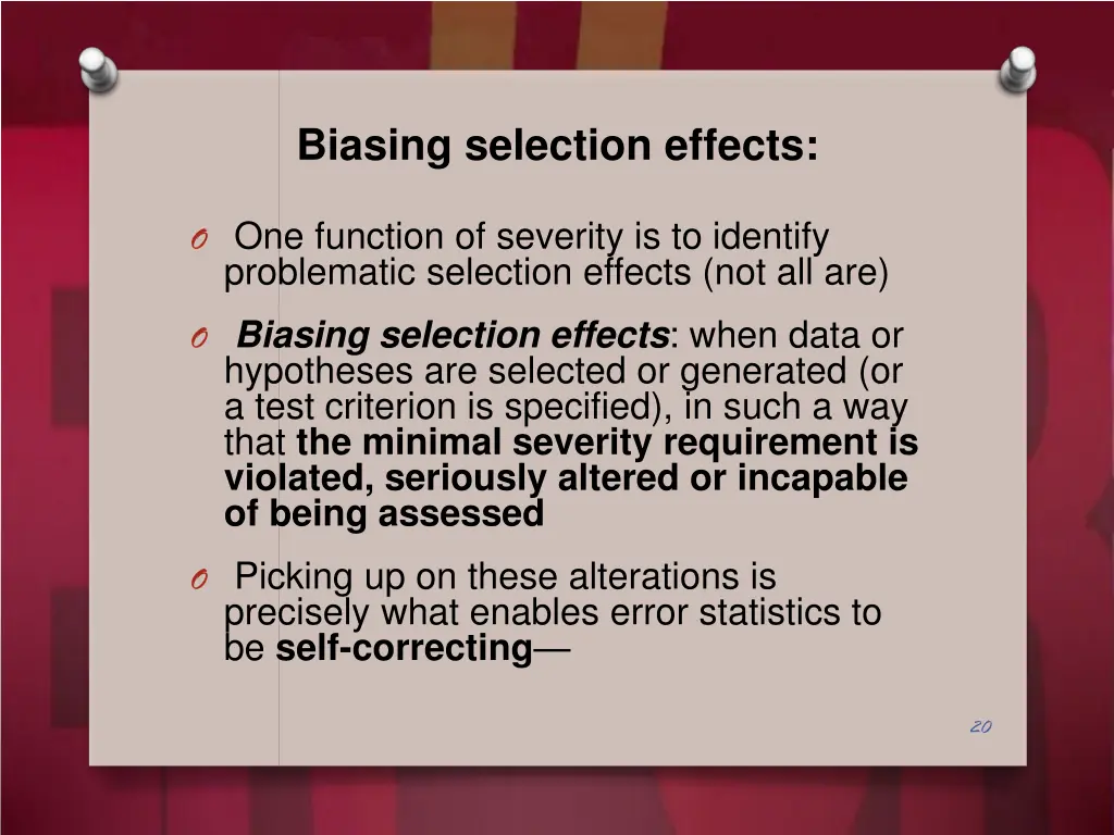 biasing selection effects