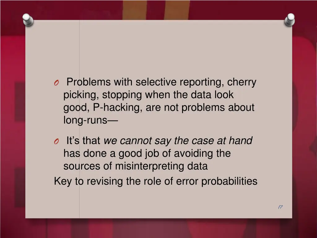 o problems with selective reporting cherry