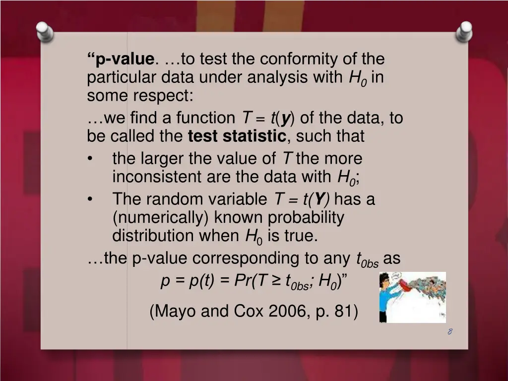 p value to test the conformity of the particular