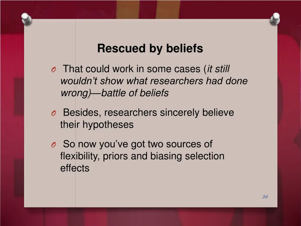 rescued by beliefs