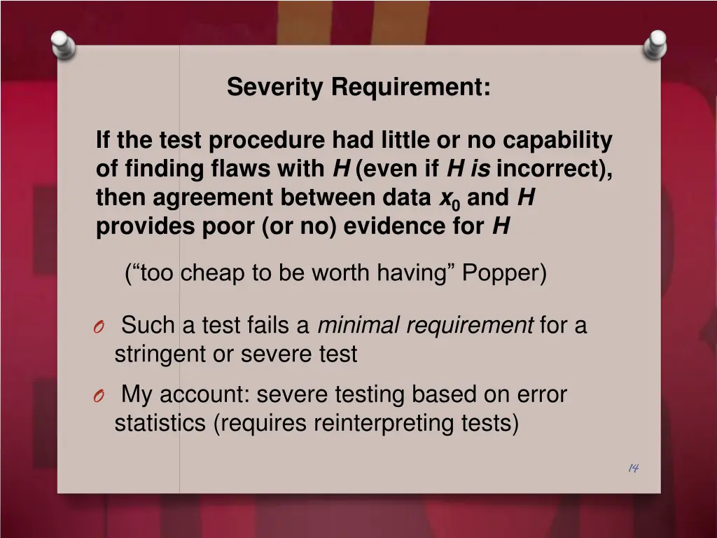 severity requirement