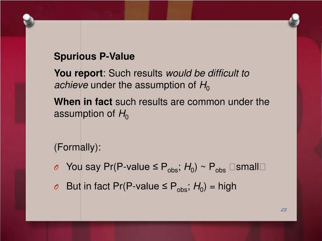 spurious p value