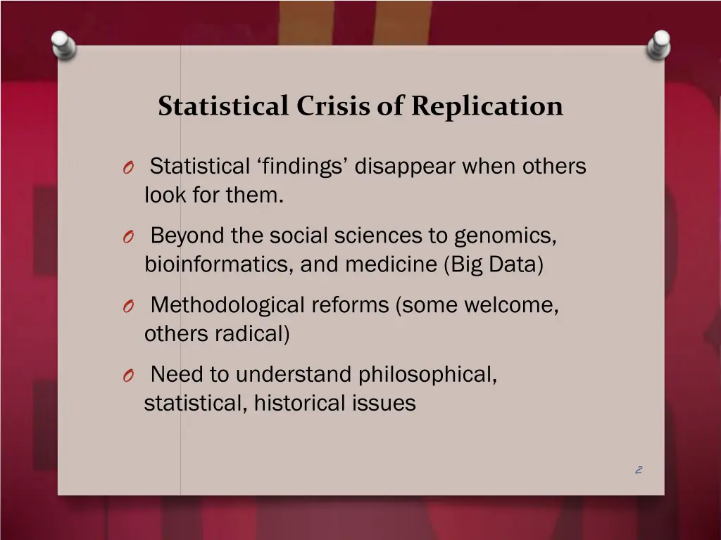 statistical crisis of replication