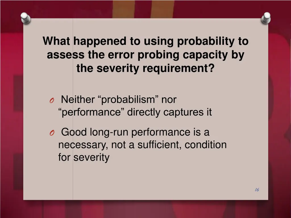 what happened to using probability to assess