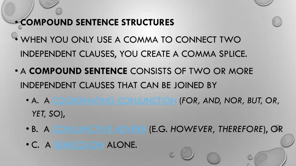 compound sentence structures