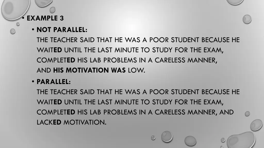 example 3 not parallel the teacher said that