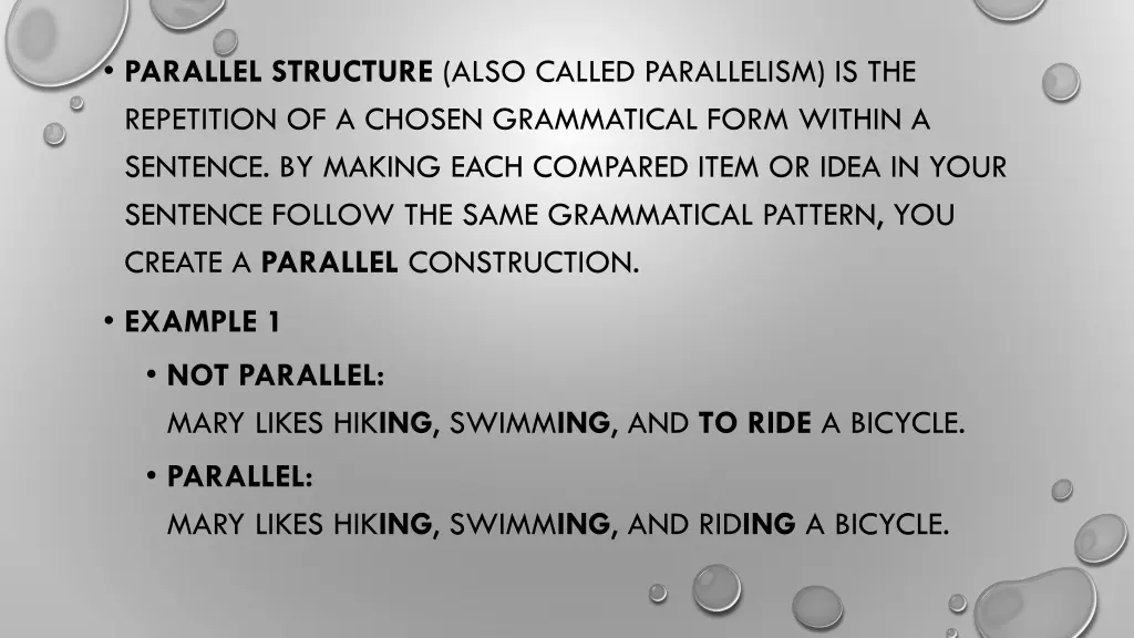 parallel structure also called parallelism