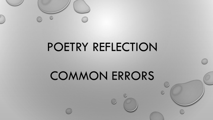 poetry reflection