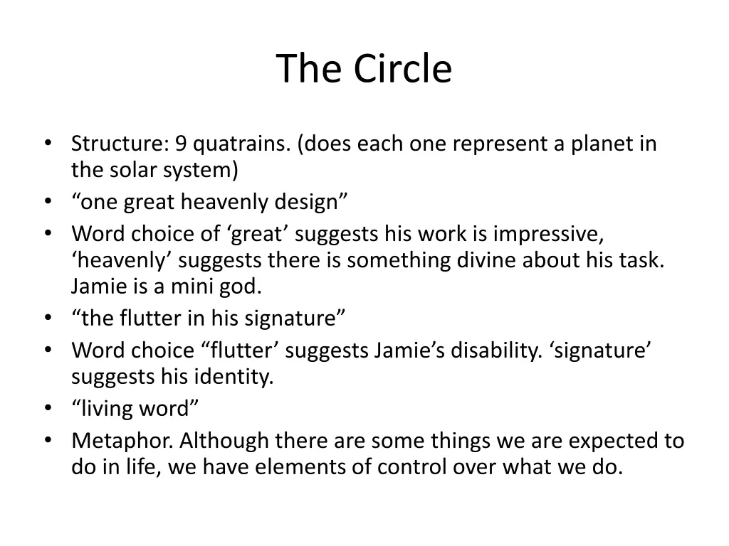 the circle