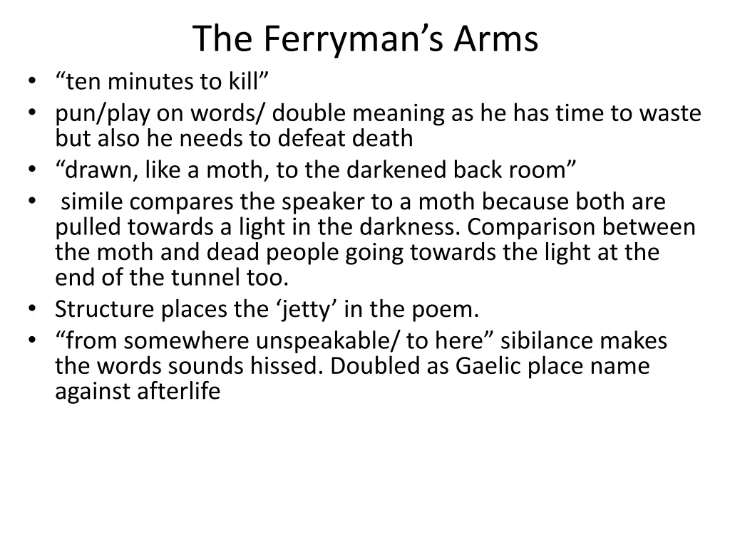 the ferryman s arms ten minutes to kill pun play