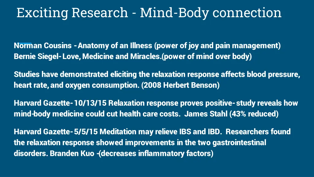 exciting research mind body connection