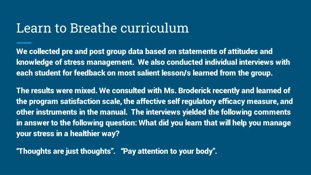 learn to breathe curriculum 1