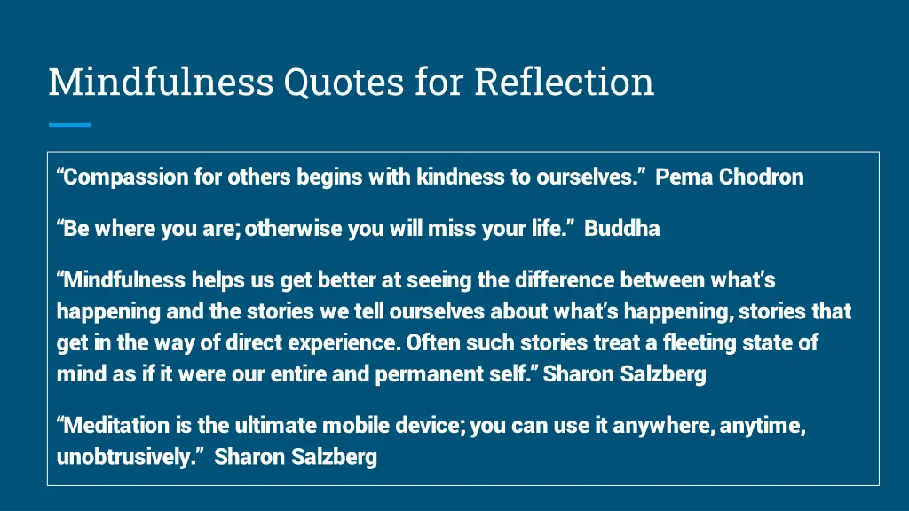 mindfulness quotes for reflection