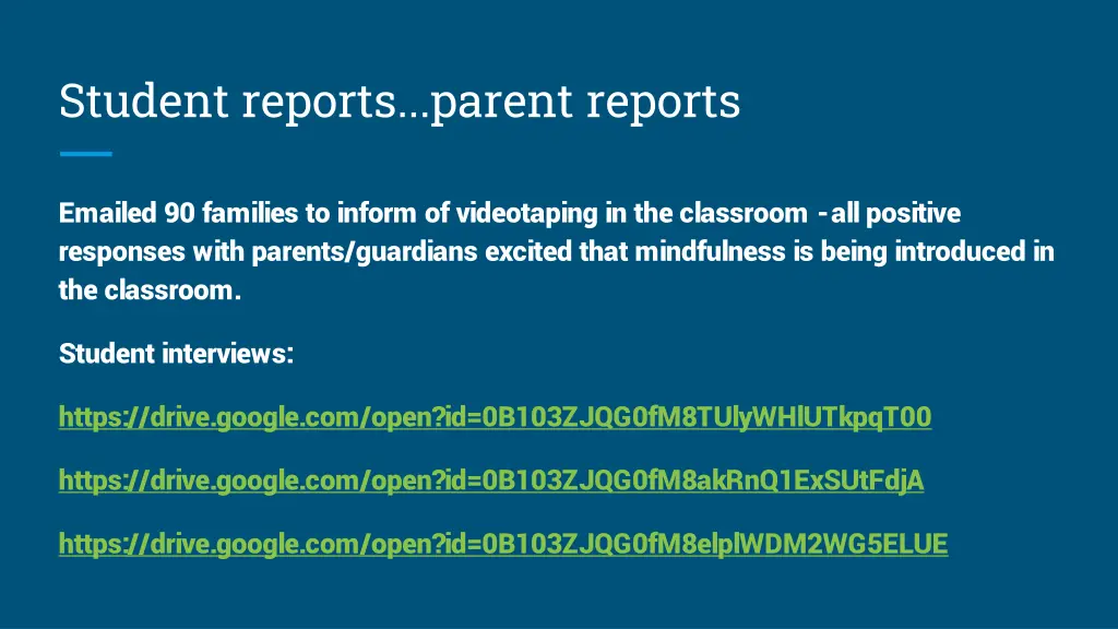 student reports parent reports