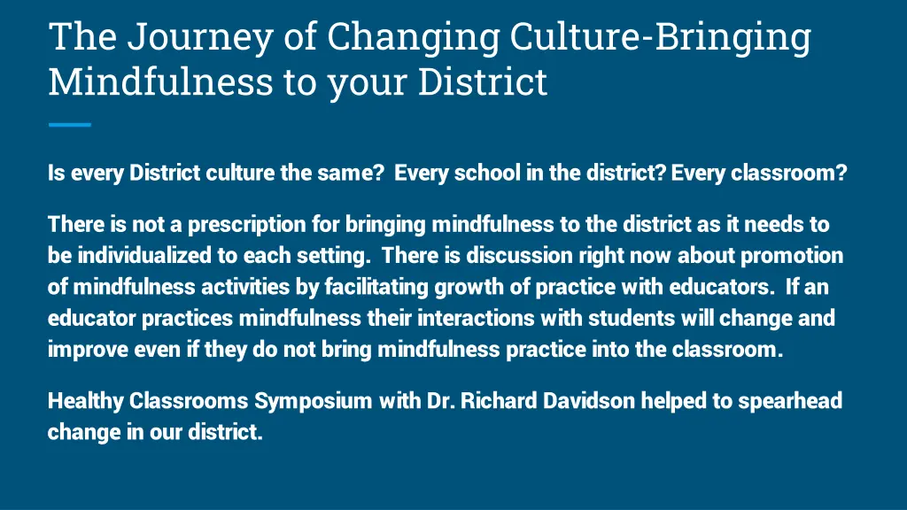 the journey of changing culture bringing