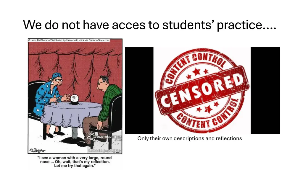 we do not have acces to students practice