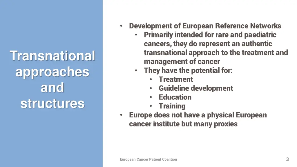 development of european reference networks