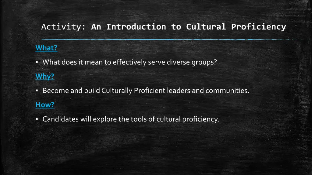 activity an introduction to cultural proficiency