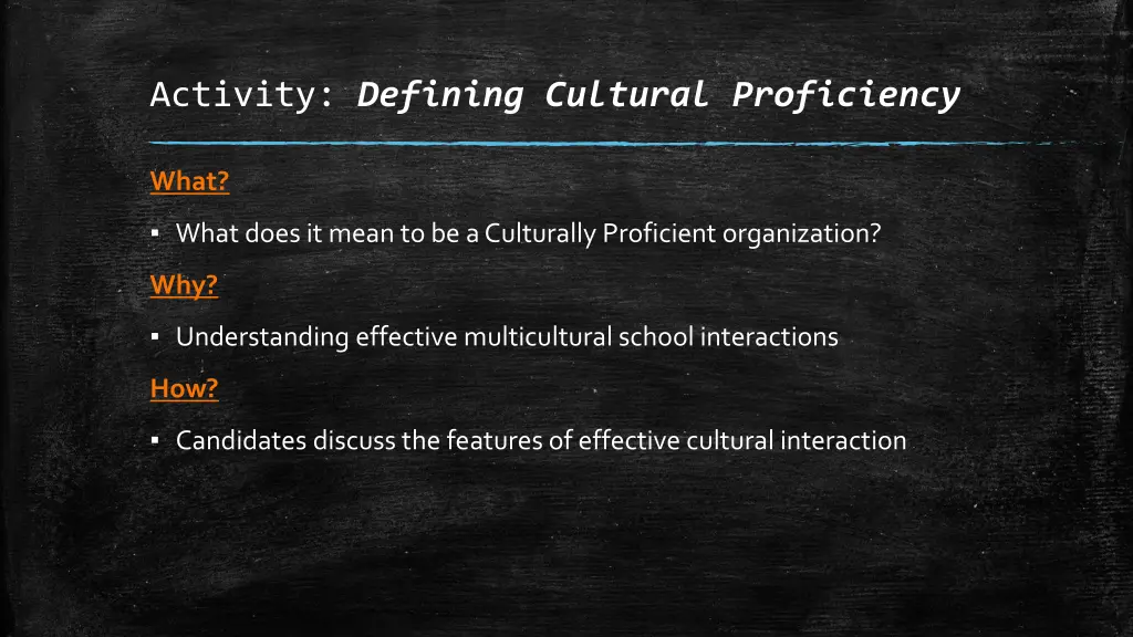 activity defining cultural proficiency