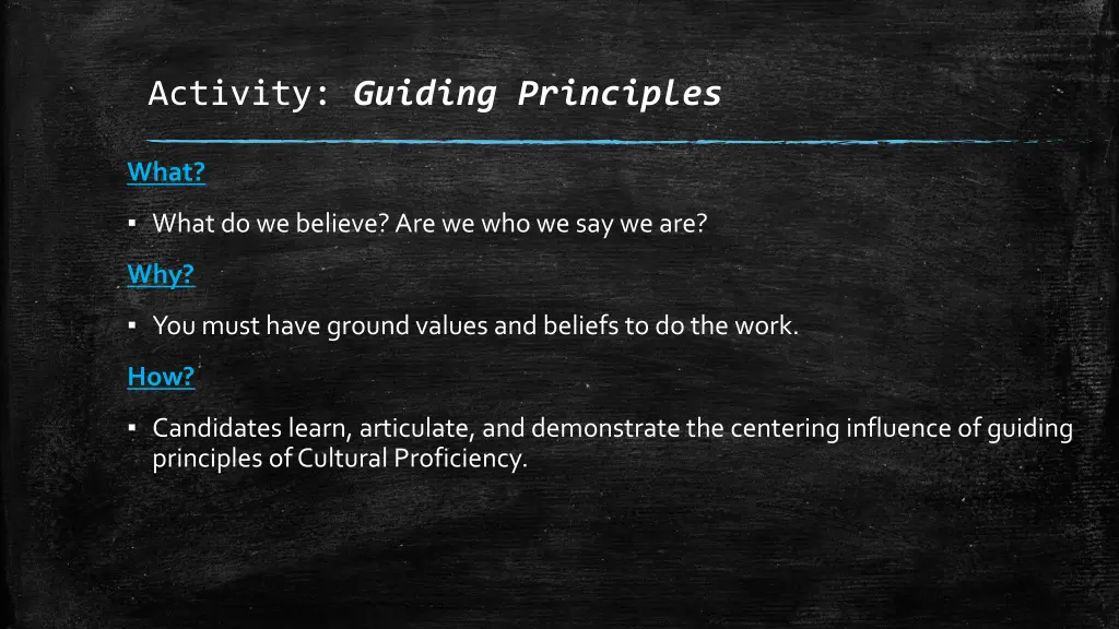 activity guiding principles