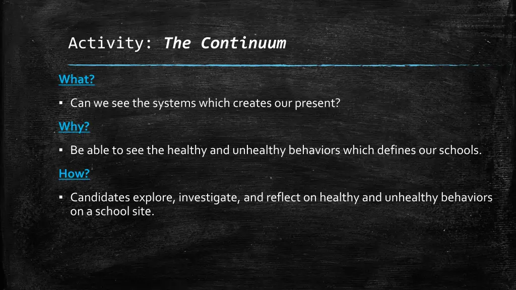 activity the continuum