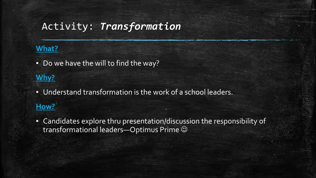 activity transformation